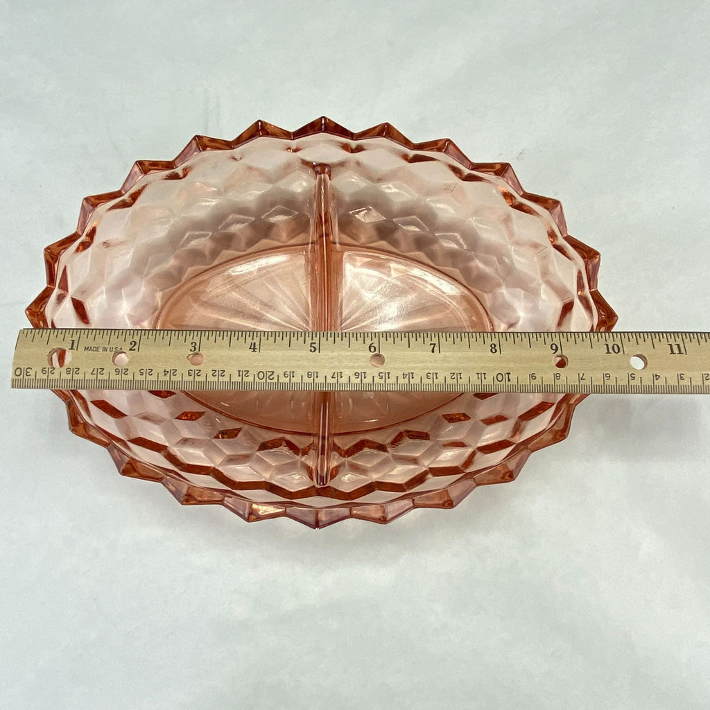 Vintage Colony Whitehall Peach Pink Divided Relish Tray Bowl