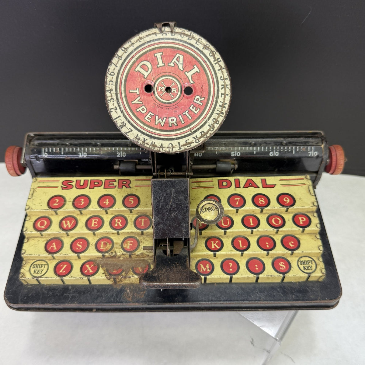 Vintage Marx Super Dial Tin Litho Toy Typewriter Made in USA