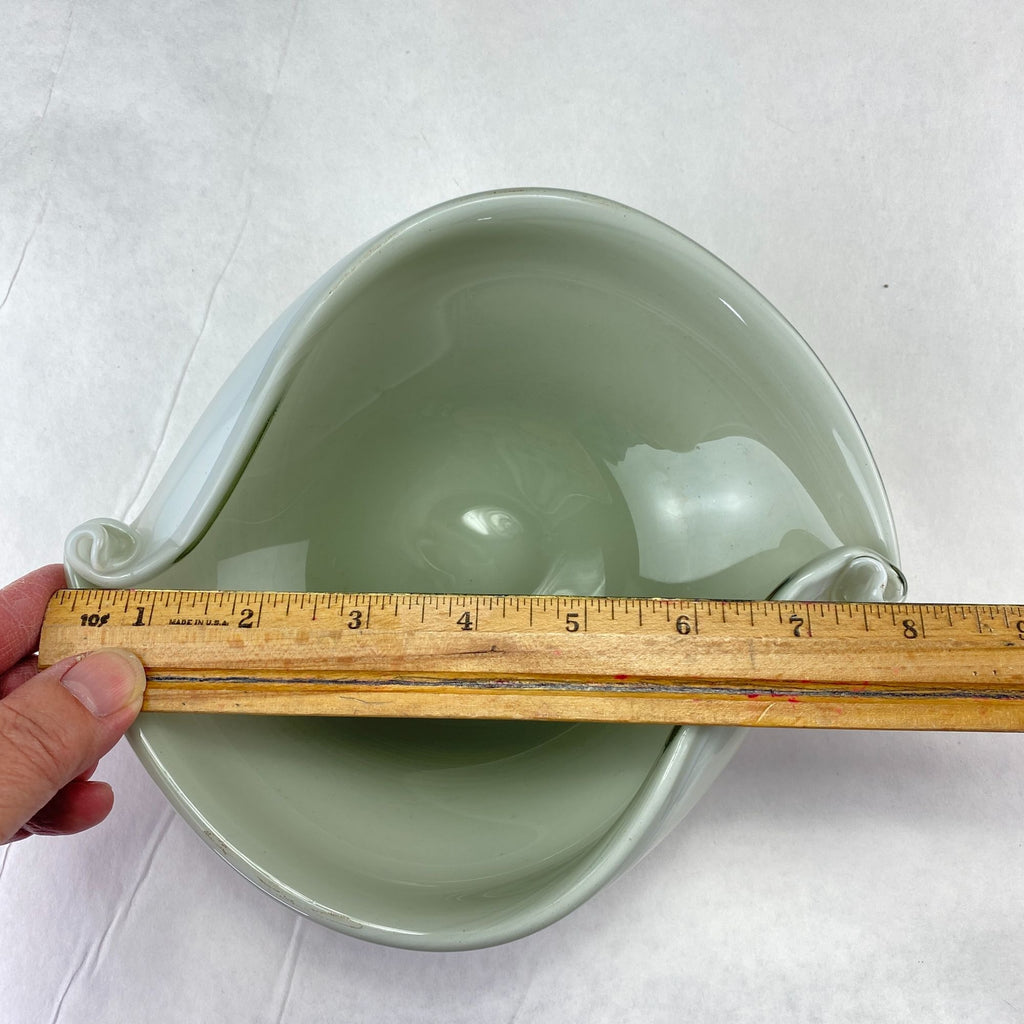 Venetian Hand Blown Art Glass Twisted End Candy Dish Bowl