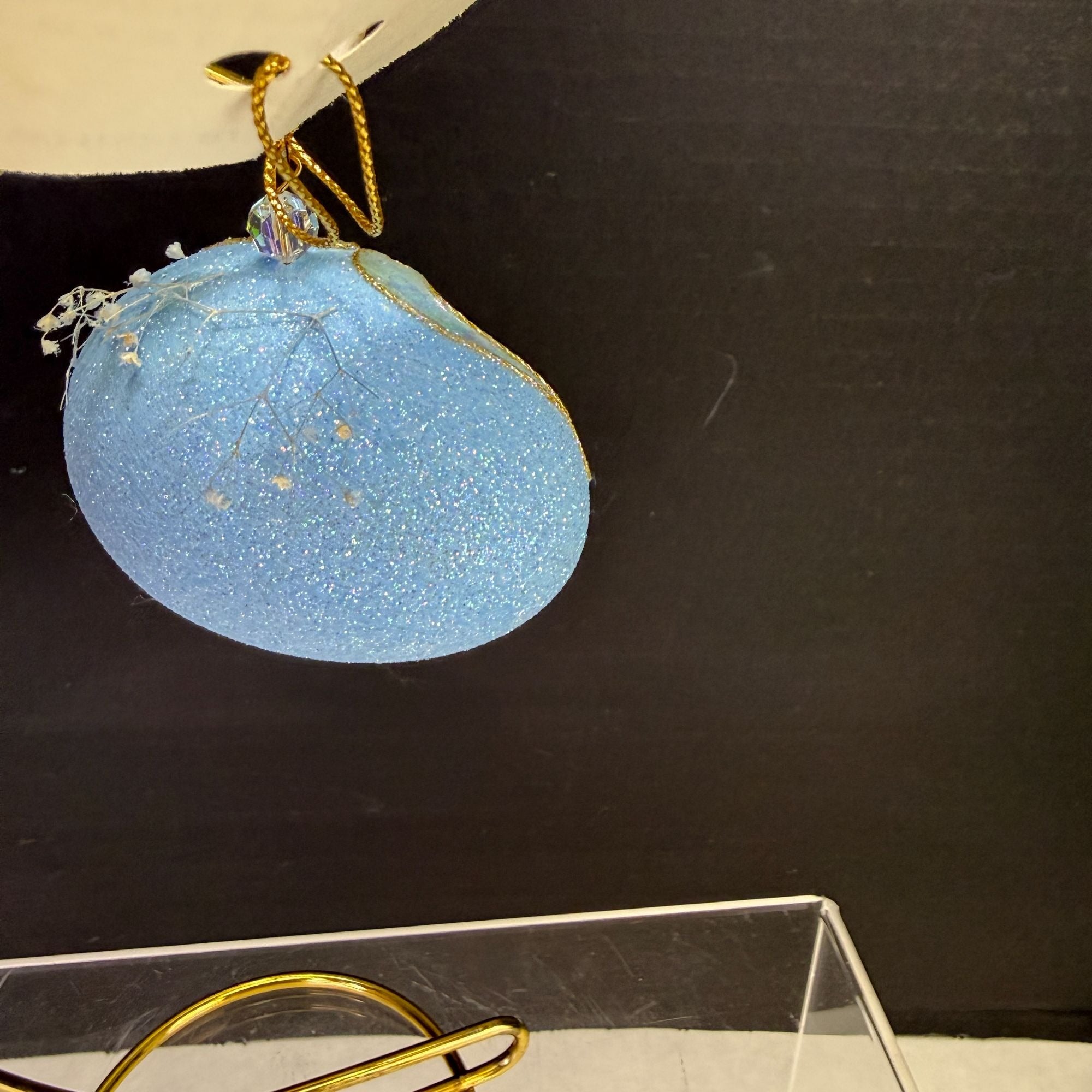 Vintage Real Egg Diorama Christmas Angel Ornament with Stand