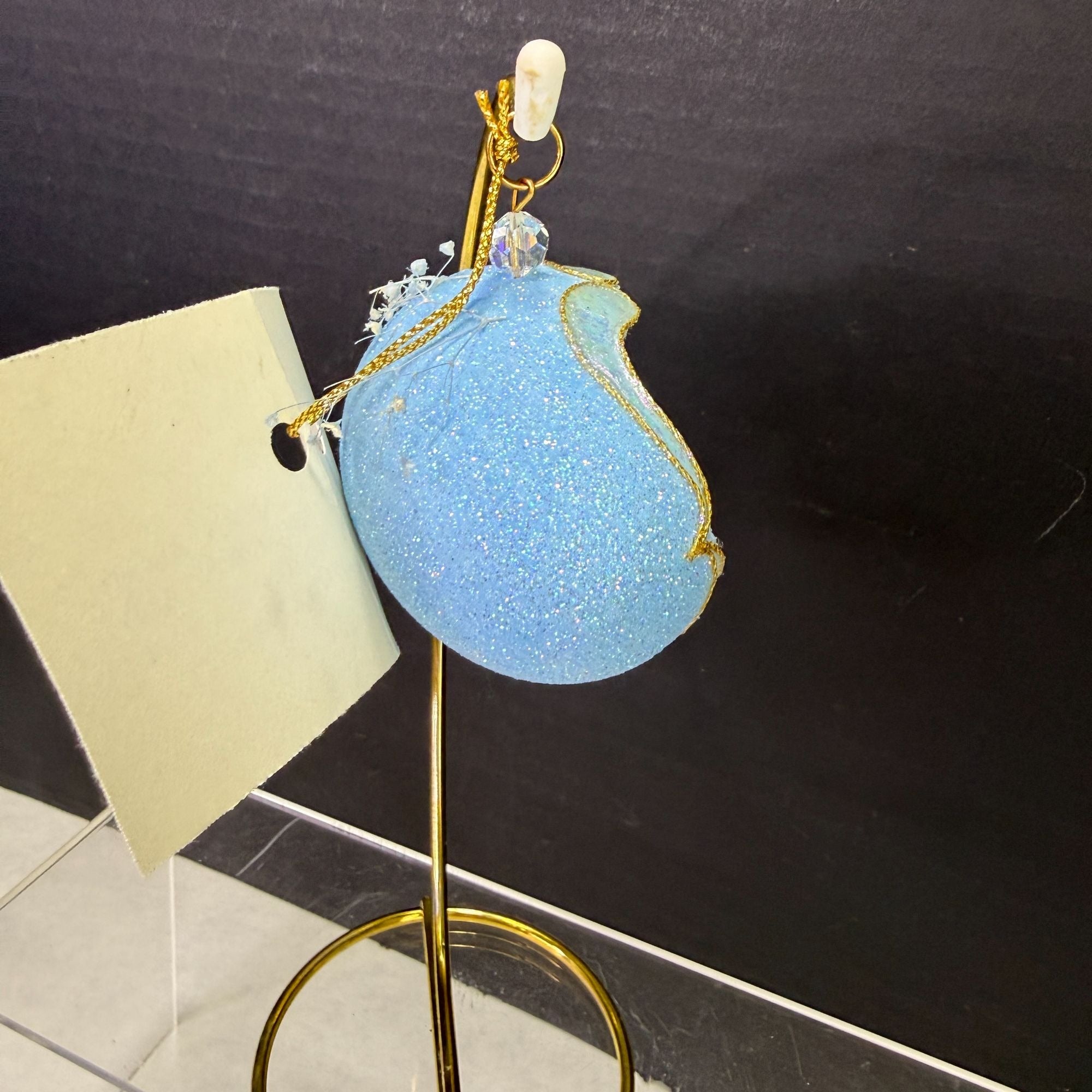 Vintage Real Egg Diorama Christmas Angel Ornament with Stand