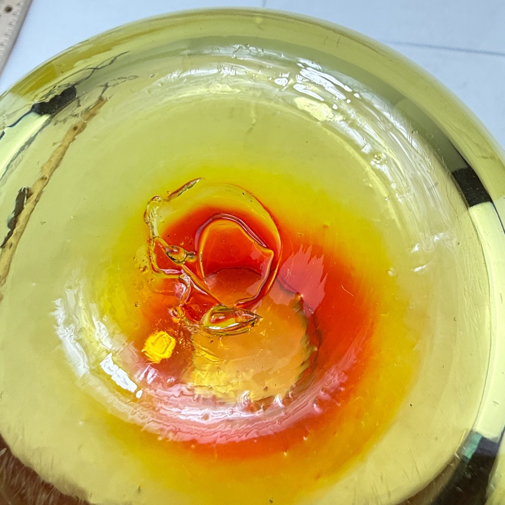 Vintage Blenko Art Glass Vase Amberina 6323M