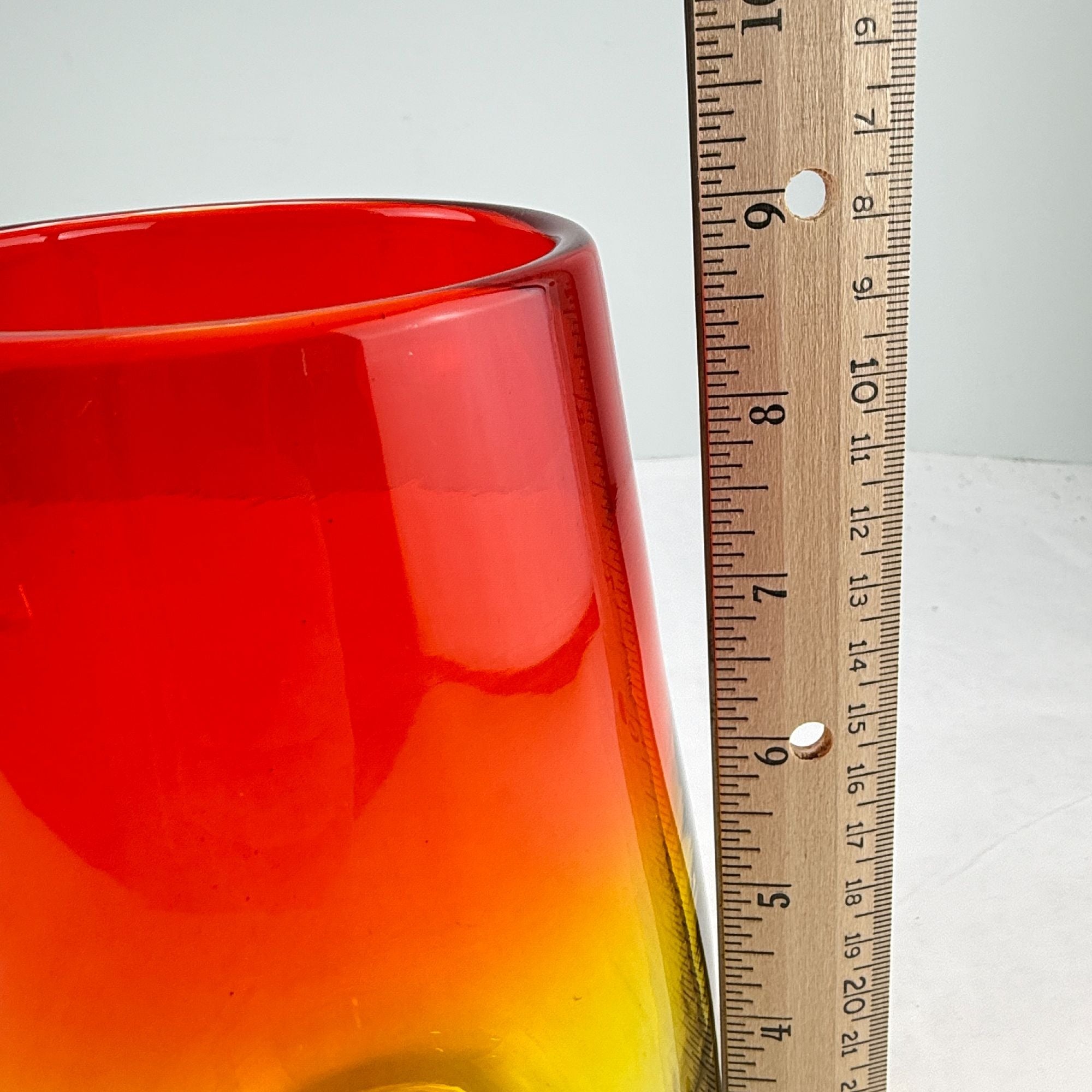 Vintage Blenko Art Glass Vase Amberina 6323M