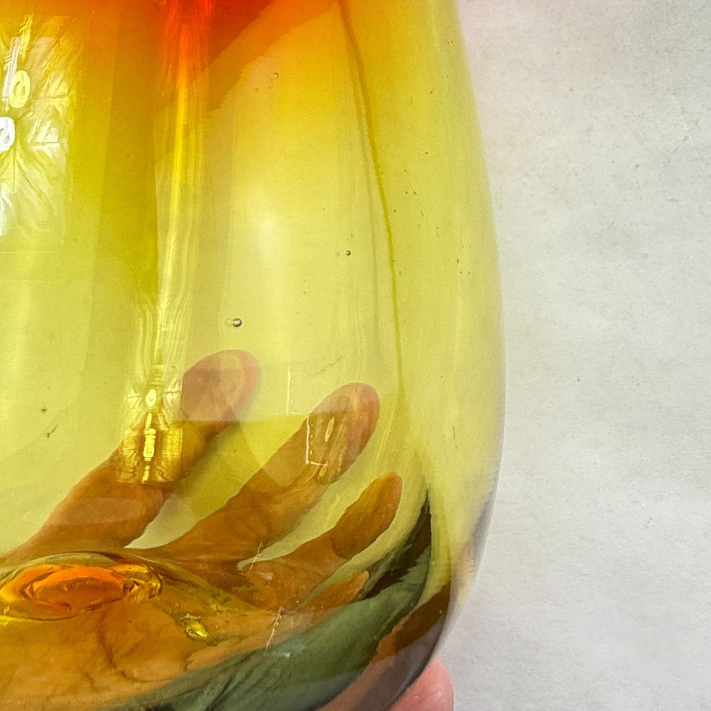 Vintage Blenko Art Glass Vase Amberina 6323M