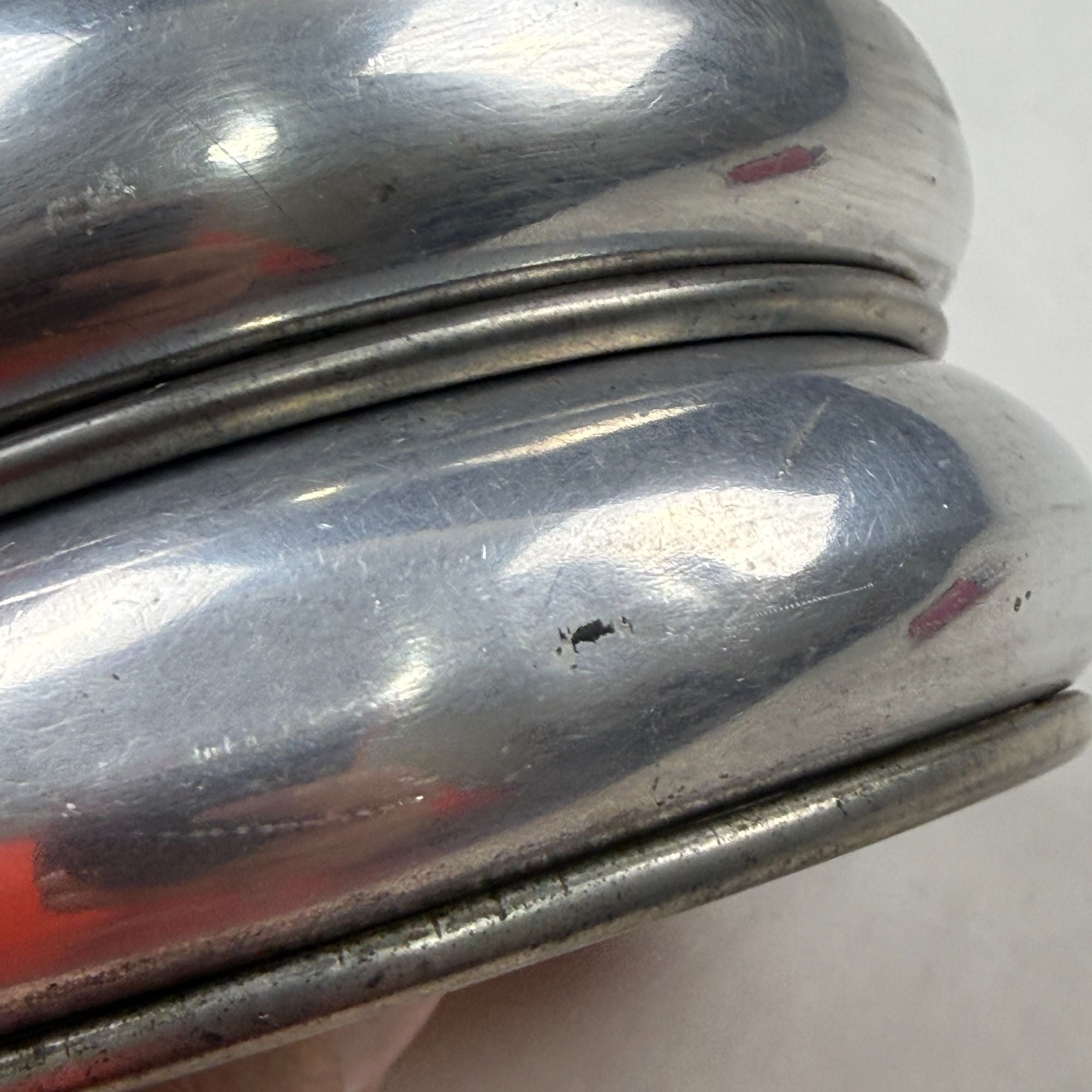 Vintage Aluminum Stacking Coasters with Embroidery Insert Set of 2