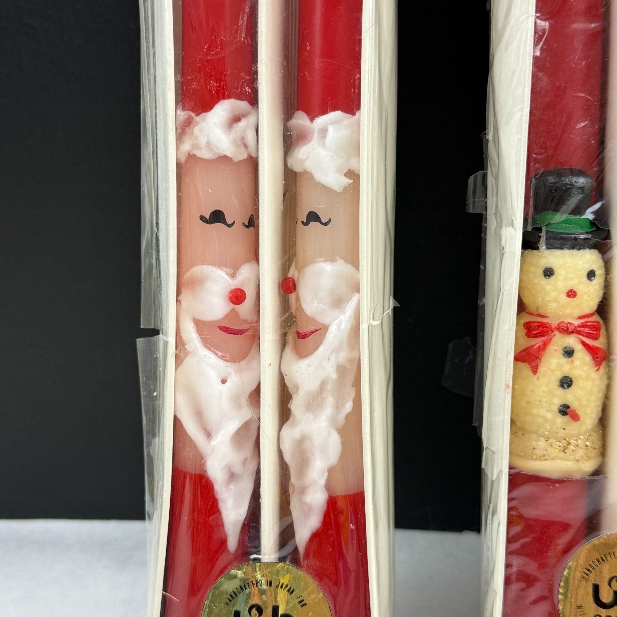 Vintage Will & Baumer Santa and Snowman Christmas Candles Lot of 3