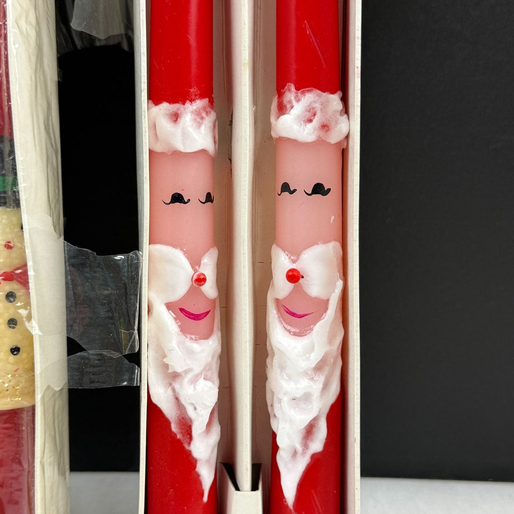 Vintage Will & Baumer Santa and Snowman Christmas Candles Lot of 3
