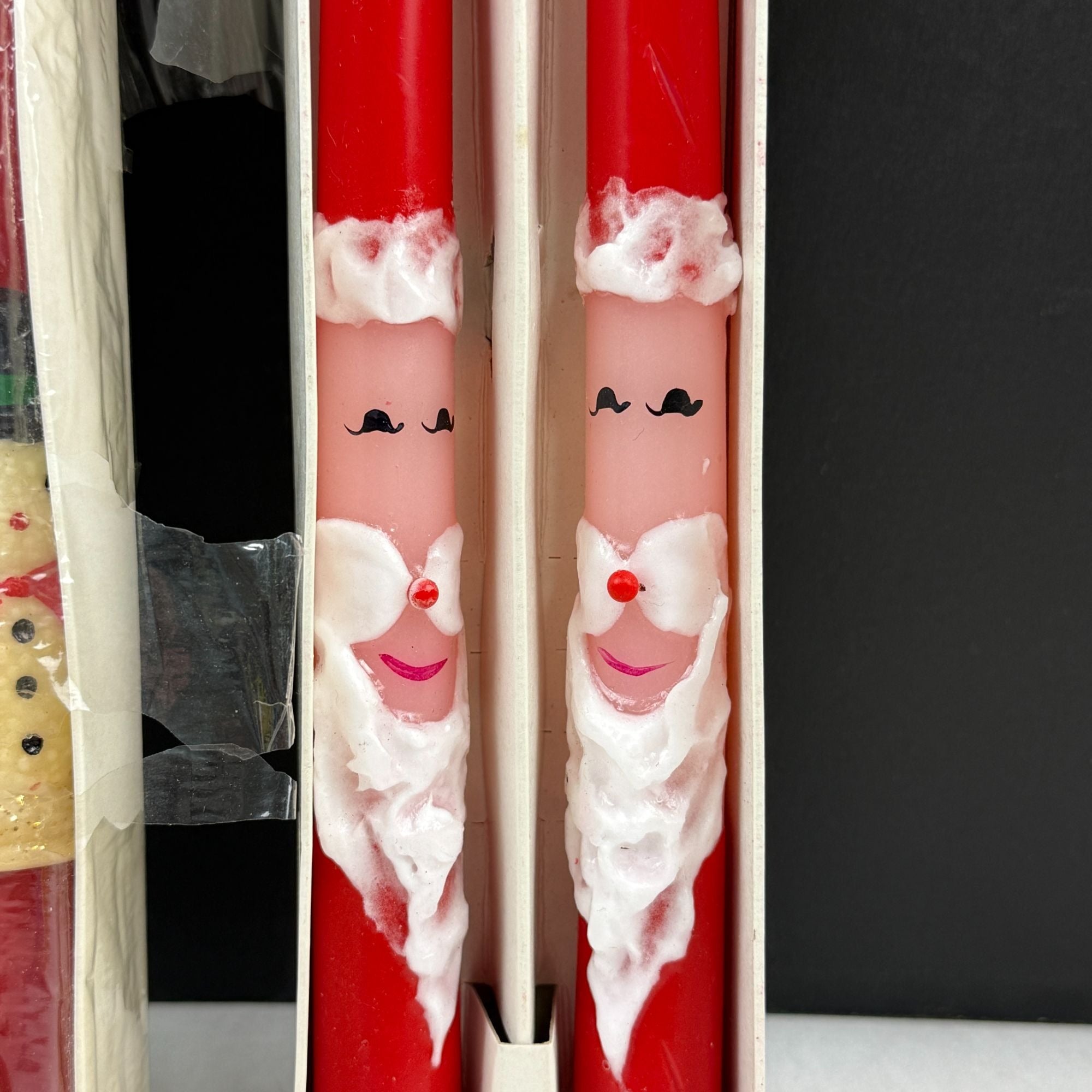 Vintage Will & Baumer Santa and Snowman Christmas Candles Lot of 3