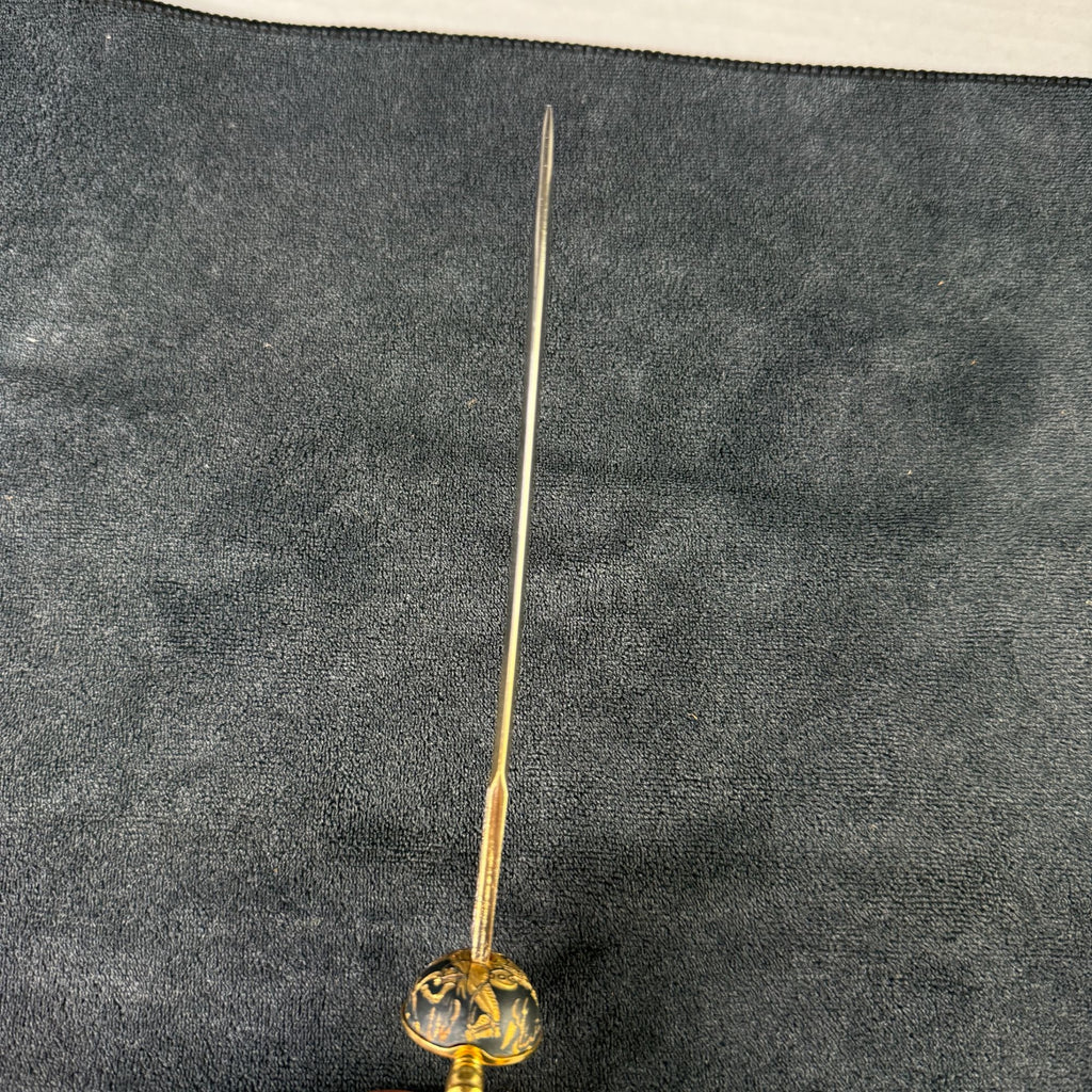 Vintage Toledo Miniature Rapier Sword Letter Opener Conquistador Black Gold