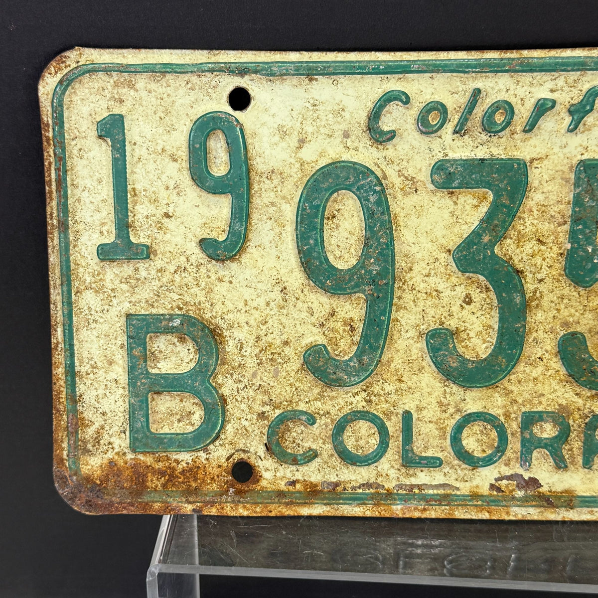 Vintage 1958 Colorado License Plate B 935 Colorful Colorado Skier Graphic