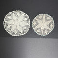 Vintage Handmade Crochet Doilies Set of 2 Round Pinwheel Pattern 10" & 8"