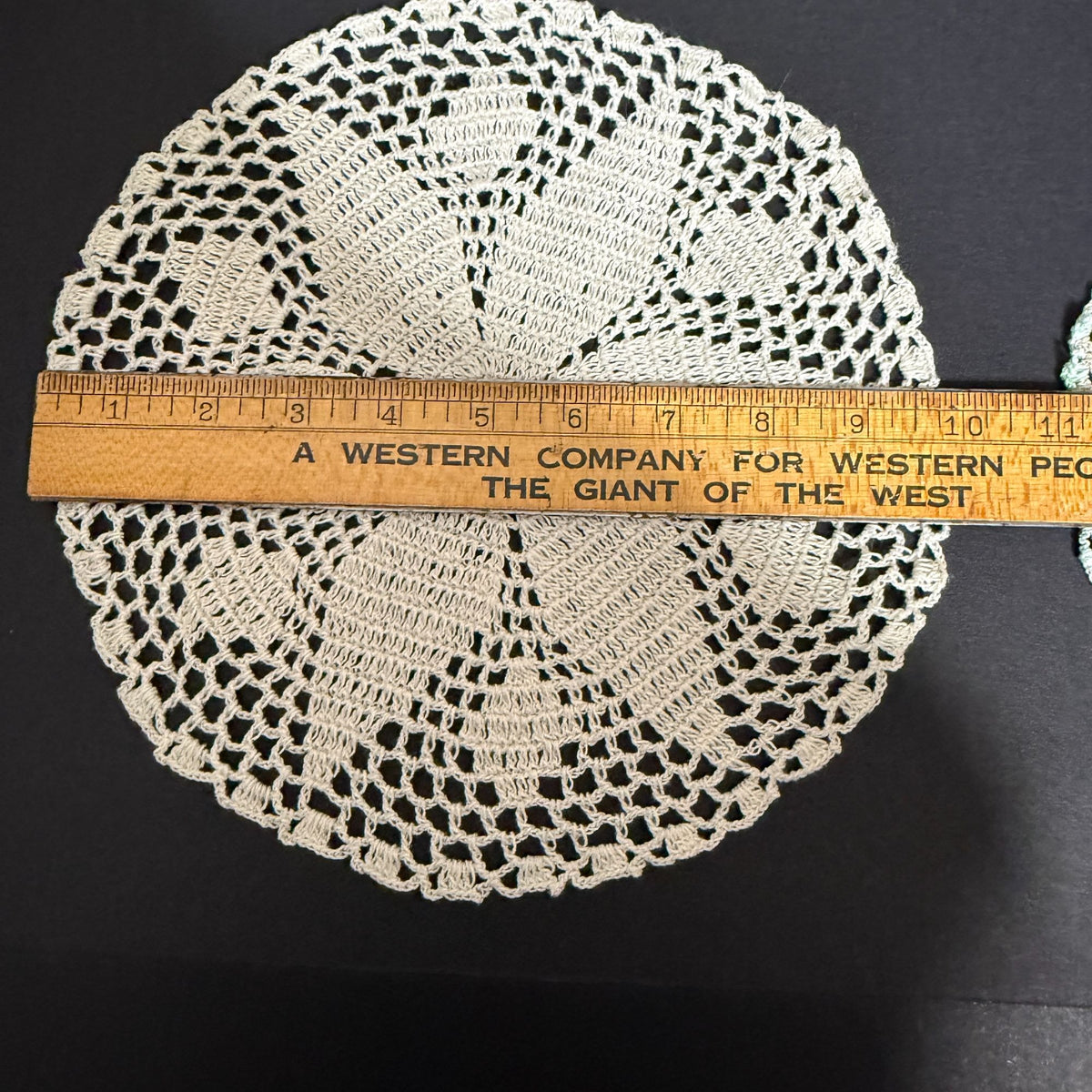 Vintage Handmade Crochet Doilies Set of 2 Round Pinwheel Pattern 10" & 8"