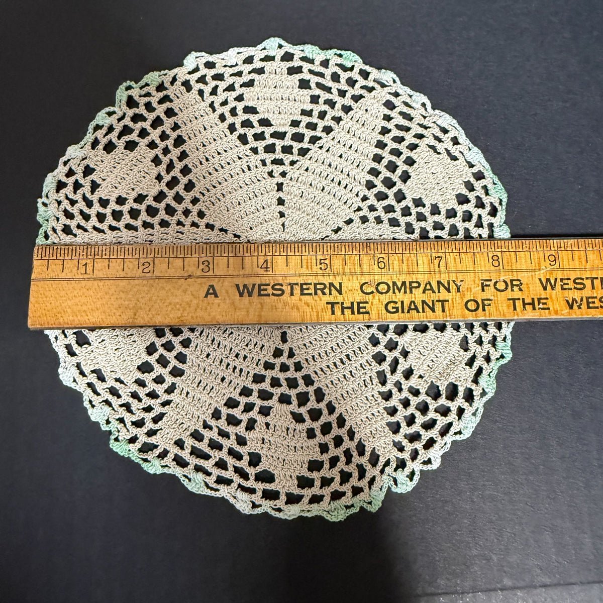 Vintage Handmade Crochet Doilies Set of 2 Round Pinwheel Pattern 10" & 8"