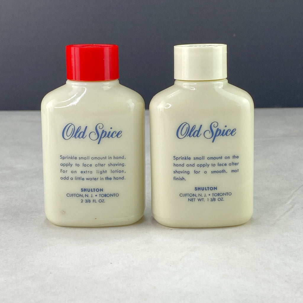 Vintage Old Spice After Shave Lotion and Talcum Powder Shulton Bottles