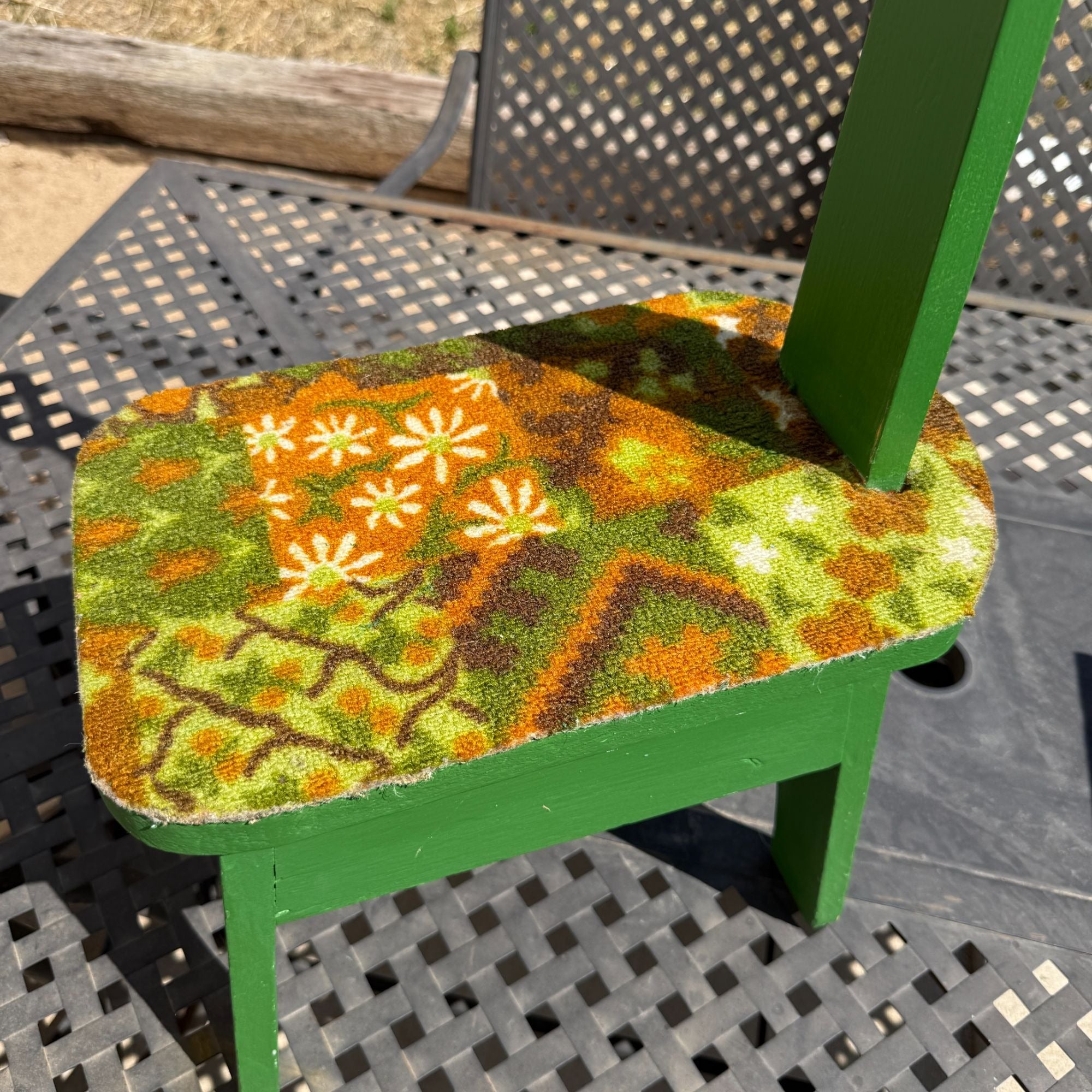 Vintage Retro Wood Stepping Stool with Handle