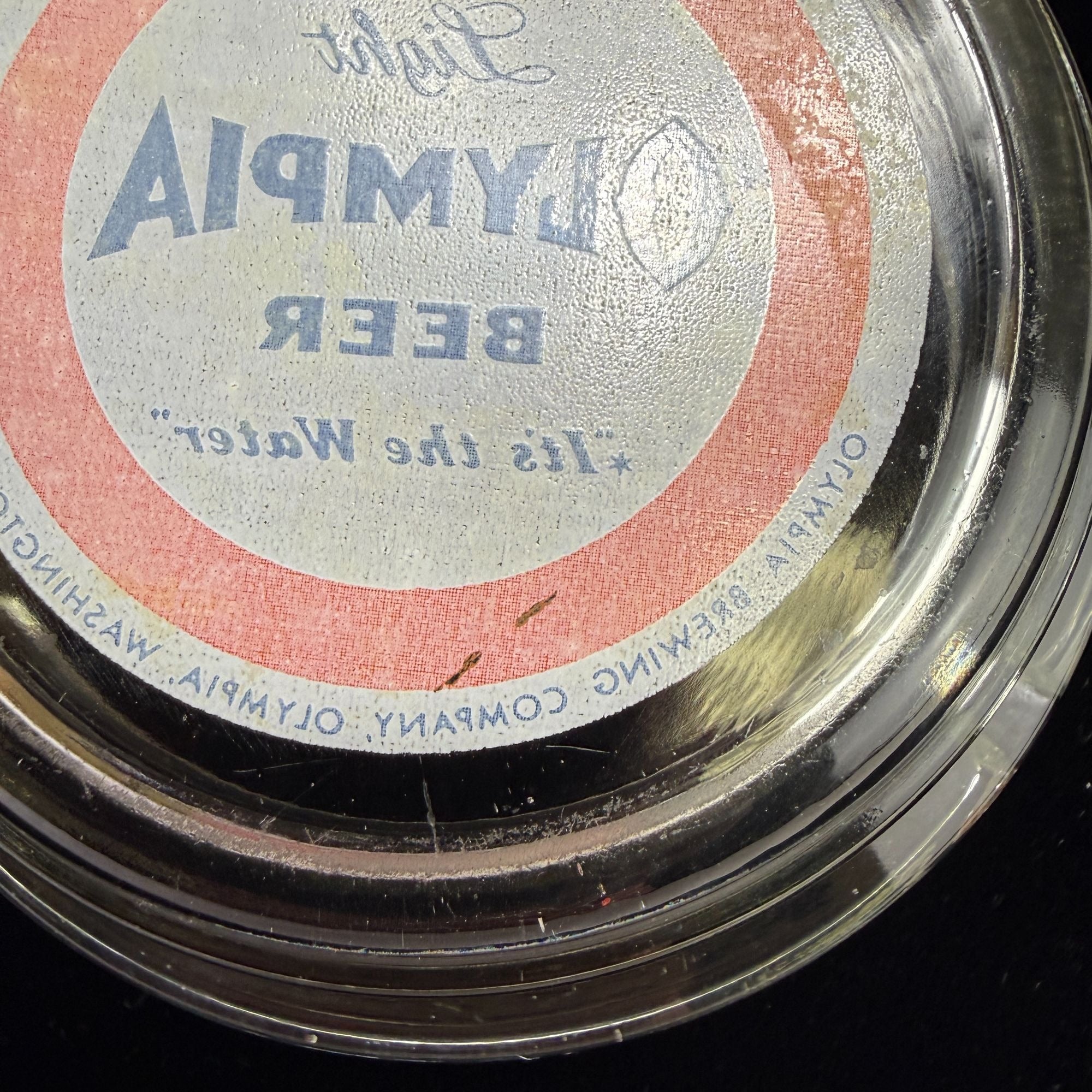Vintage Olympia Light Beer It's the Water Glass Ashtray