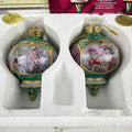 Vintage Lena Liu's Jeweled Hummingbird Porcelain Ornaments Set Of 2 1998