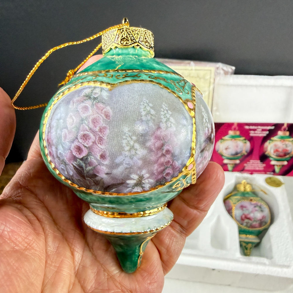 Vintage Lena Liu's Jeweled Hummingbird Porcelain Ornaments Set Of 2 1998
