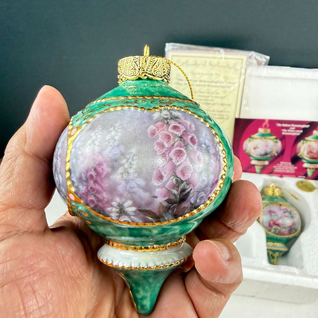 Vintage Lena Liu's Jeweled Hummingbird Porcelain Ornaments Set Of 2 1998