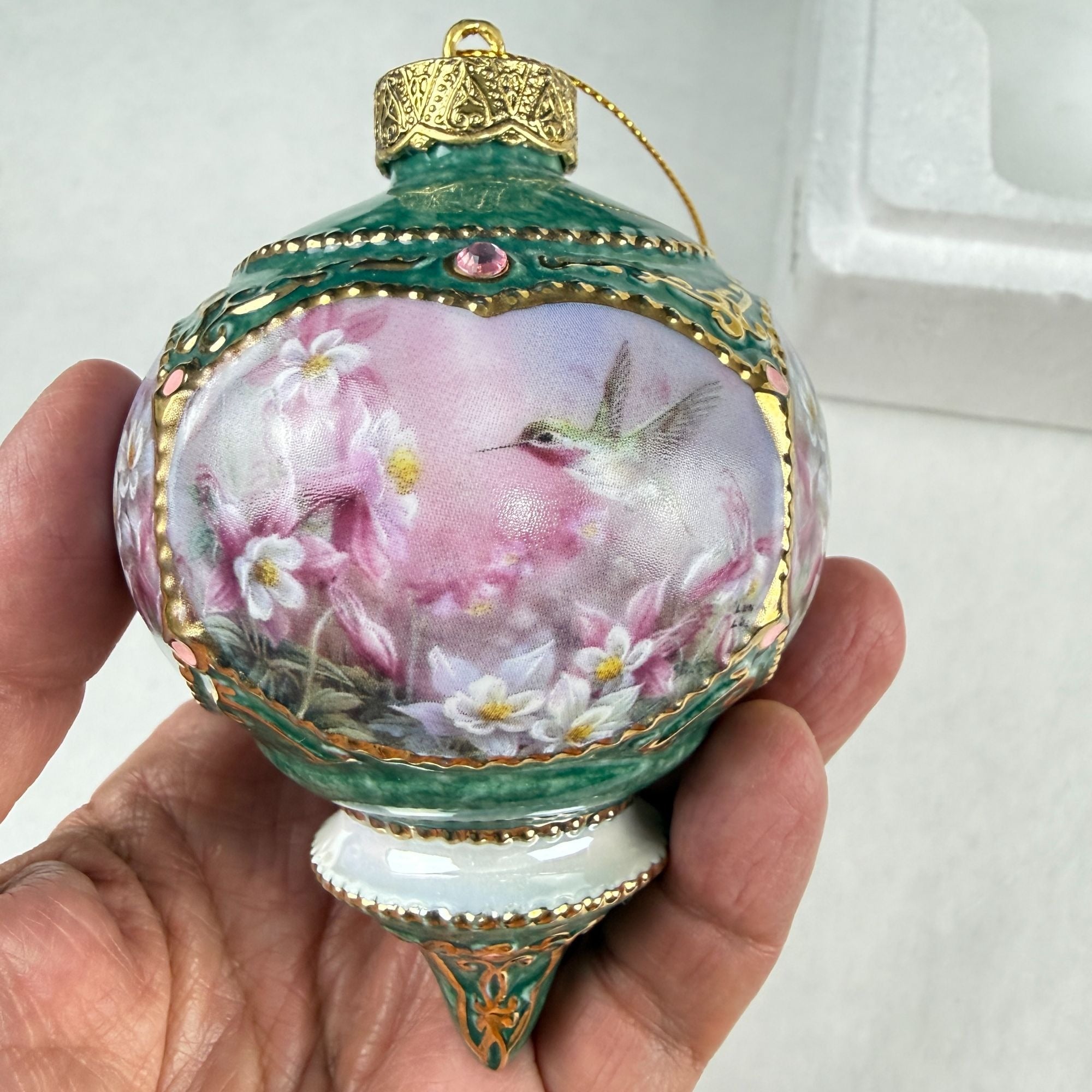 Lena Lius Treasury Of Jeweled Hummingbirds Ornaments 1998 Limited Edition Porcelain Set Of 2