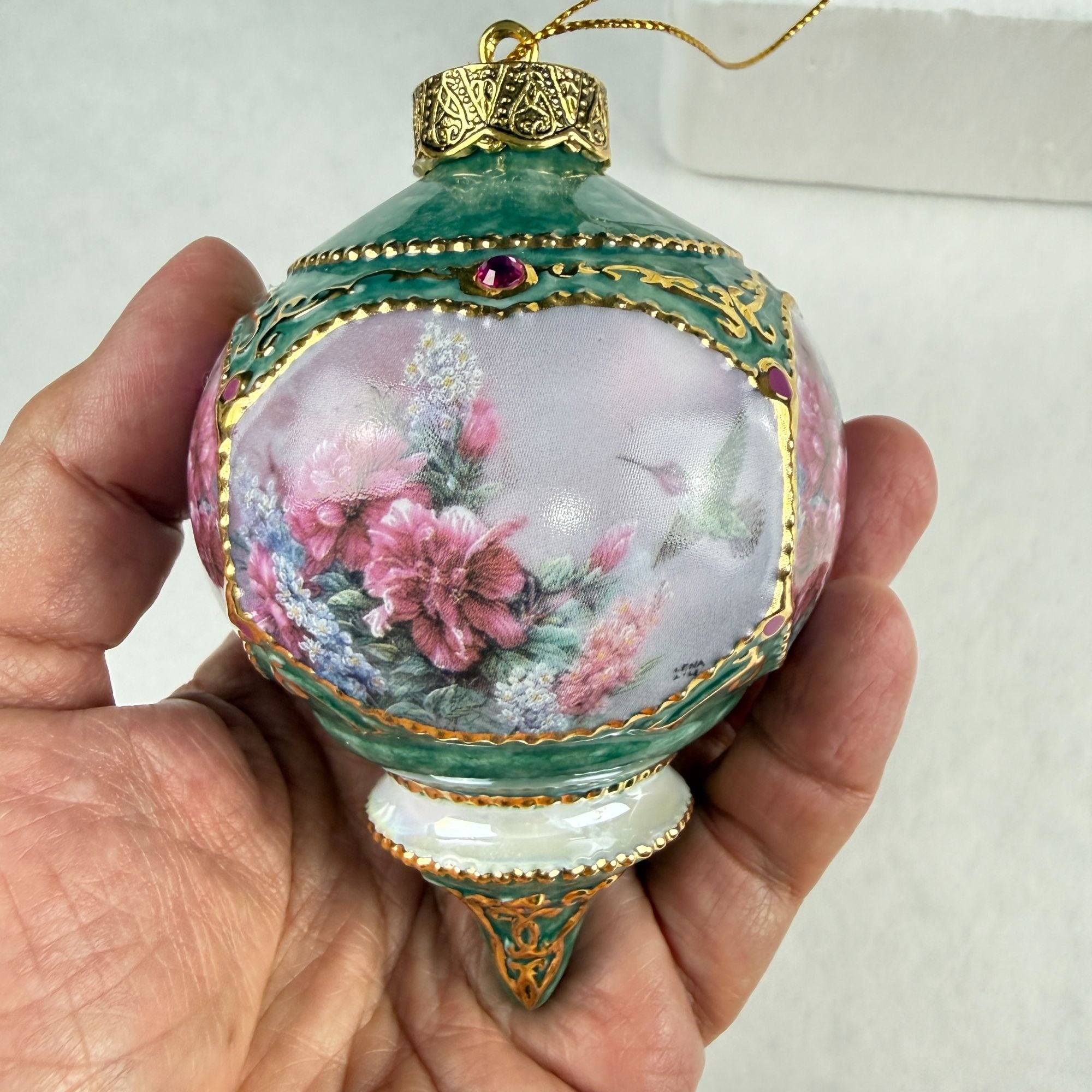 Lena Lius Treasury Of Jeweled Hummingbirds Ornaments 1998 Limited Edition Porcelain Set Of 2