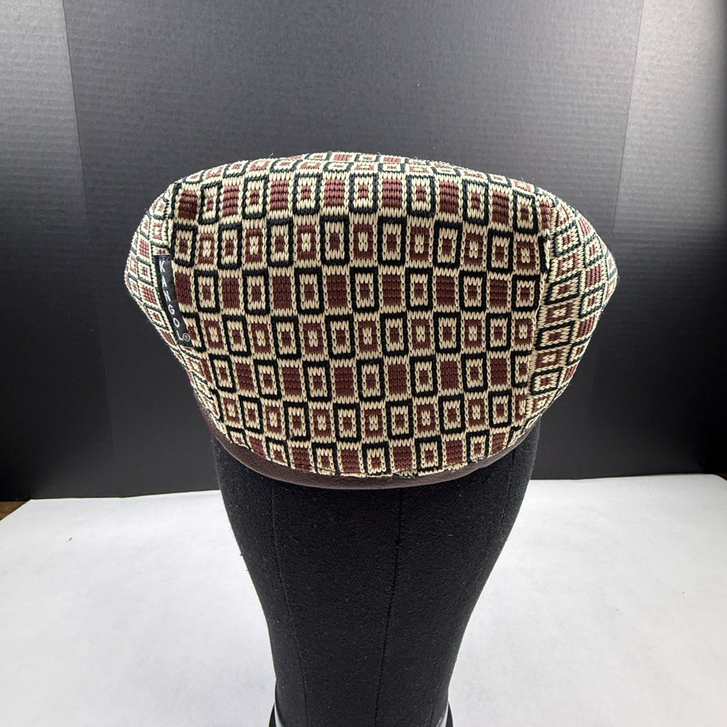 Vintage Kangol Great Britain Flat Cap Brown Geometric Pattern Small