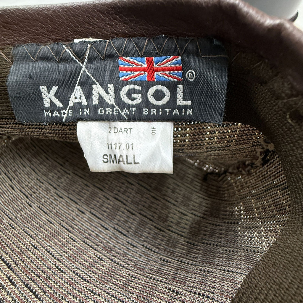 Vintage Kangol Great Britain Flat Cap Brown Geometric Pattern Small