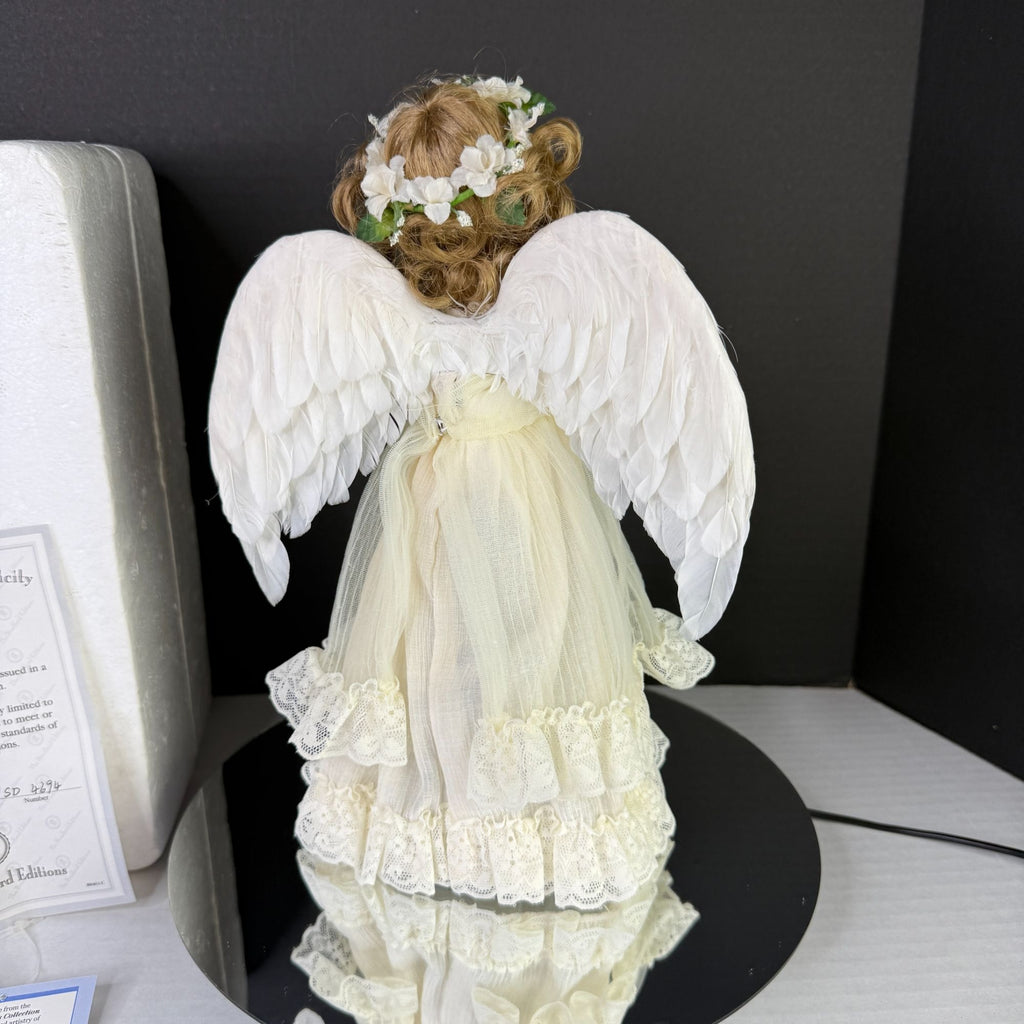 Vintage 1999 Bradford Delicate Blessings Angel Christmas Tree Topper w/ COA