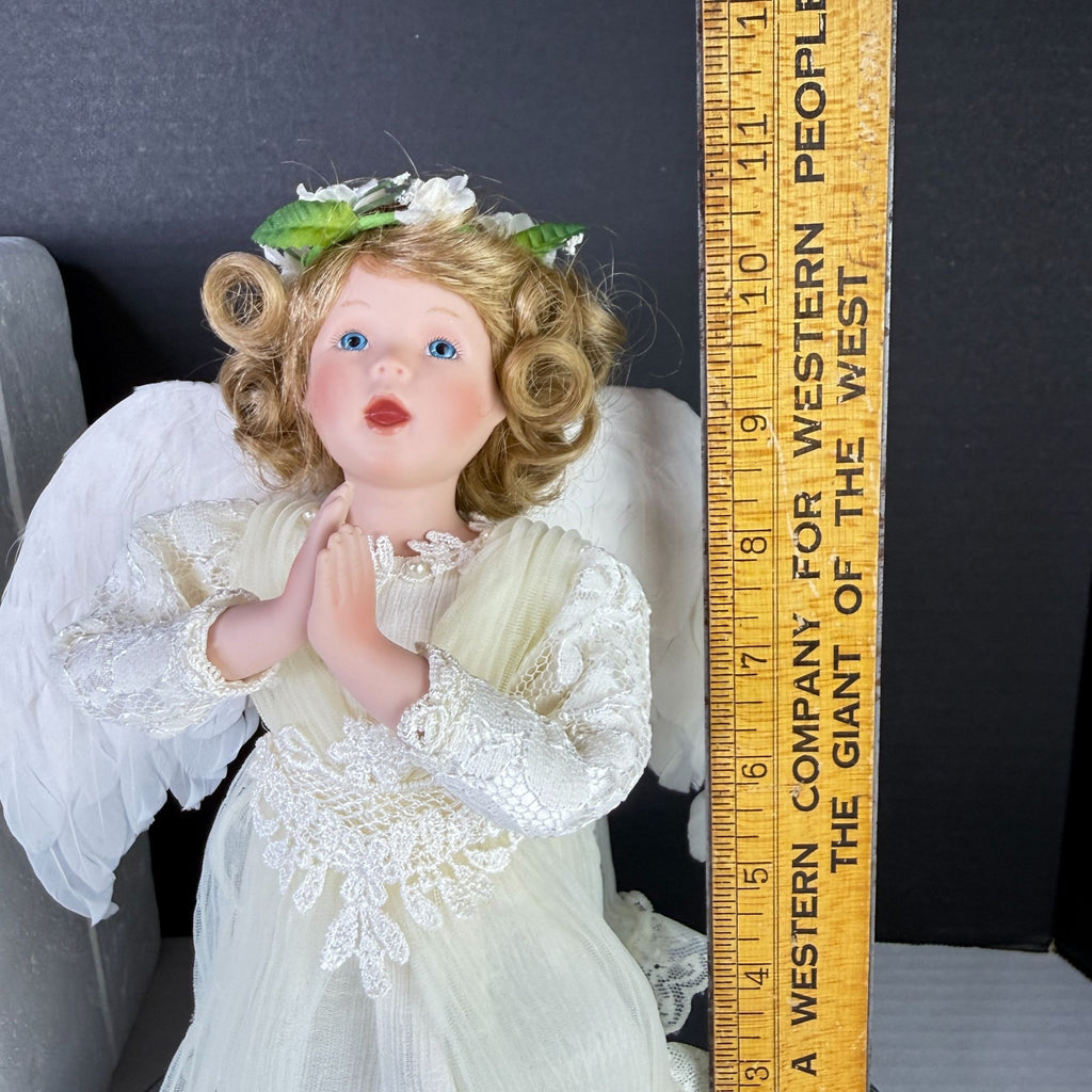 Vintage 1999 Bradford Delicate Blessings Angel Christmas Tree Topper w/ COA