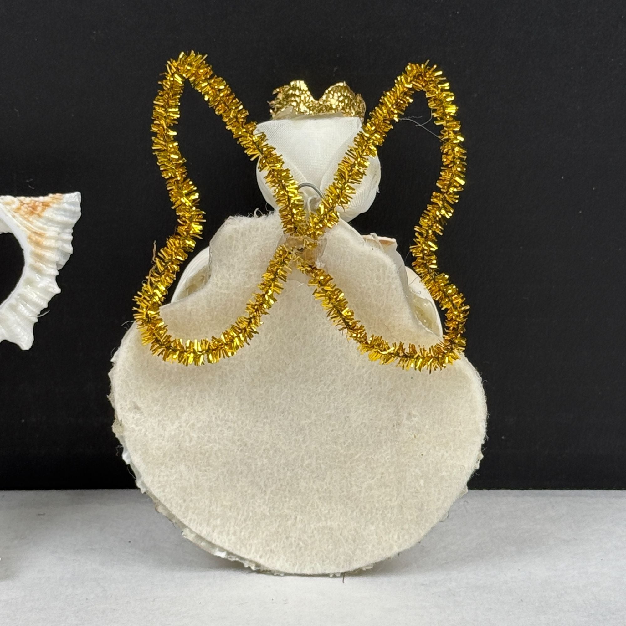 Vintage Hand Made Sea Shell Christmas Ornaments Lot Of 2