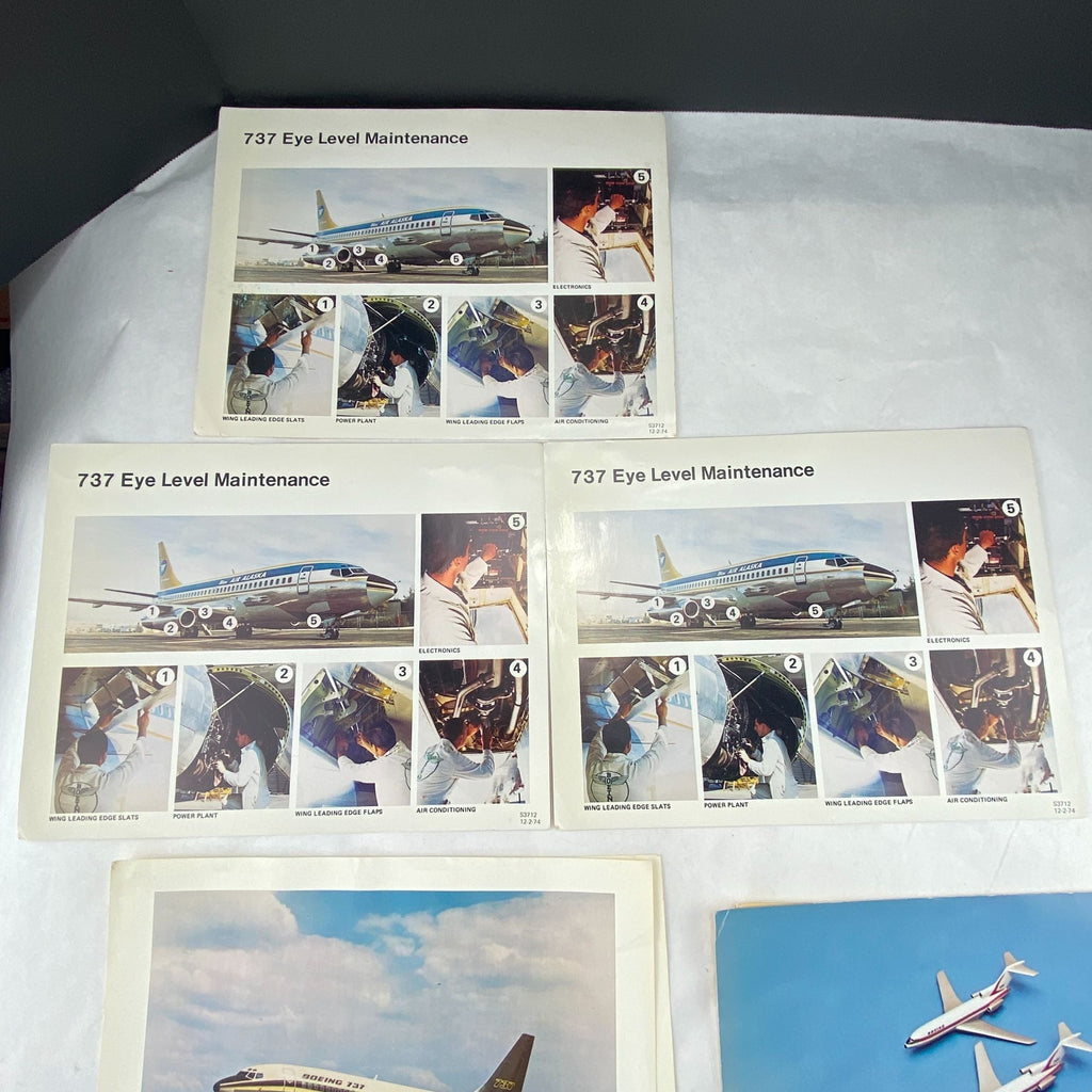 Vintage Boeing 737 Maintenance Card & Aviation Photos Lot Of 7