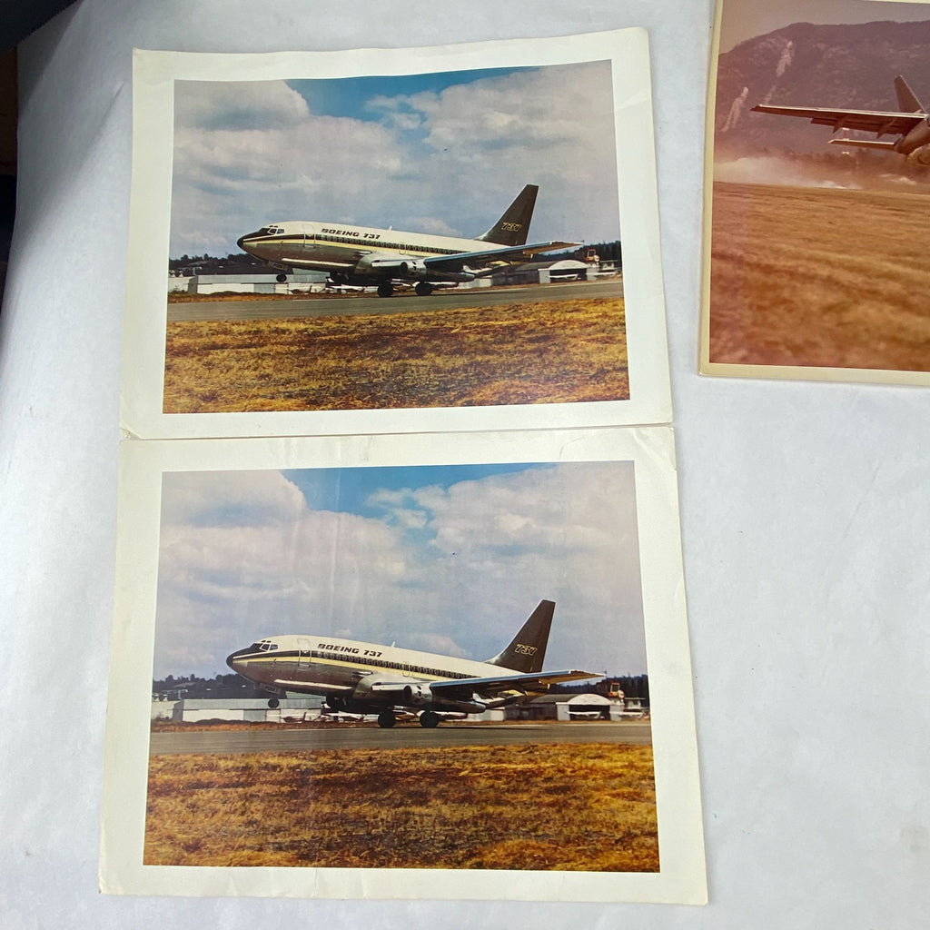 Vintage Boeing 737 Maintenance Card & Aviation Photos Lot Of 7