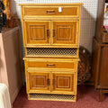 Vintage Bamboo Tiki Night Stand End Table Cabinets