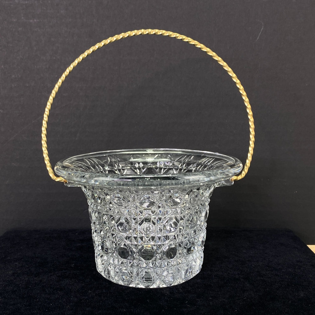 Vintage Avon Fostoria Glass Daisy Button Mini Basket Candle Holder