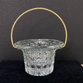 Vintage Avon Fostoria Glass Daisy Button Mini Basket Candle Holder