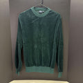 Vintage Chesterfield Velour Crew Neck Pullover Dark Green Adult Medium