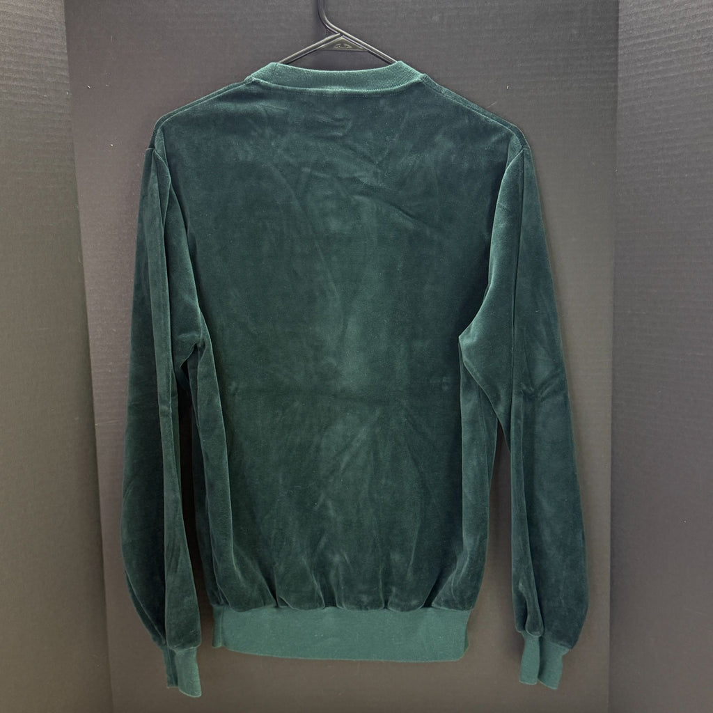 Vintage Chesterfield Velour Crew Neck Pullover Dark Green Adult Medium