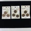 Vintage La Petite Spectemur Agendo Metal Shank Buttons Lot of 3 Cards
