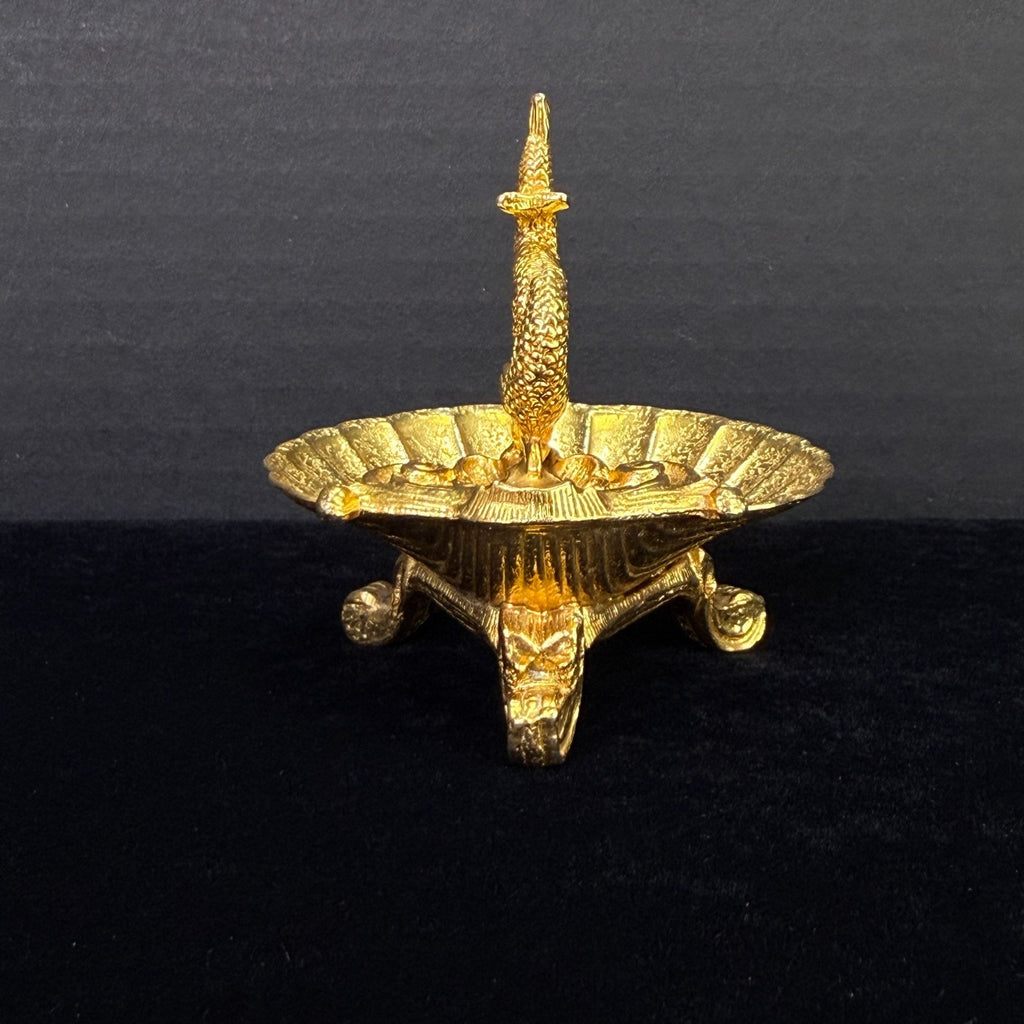 Vintage Gold Tone Asian Fish and Clam Shell Trinket Ring Dish