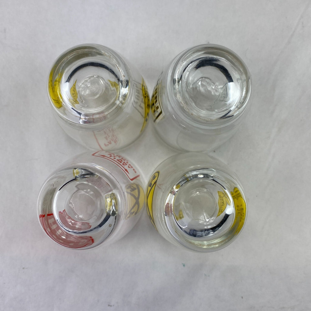 Vintage Road Sign 2 Ounce Shot Glasses Lot of 4