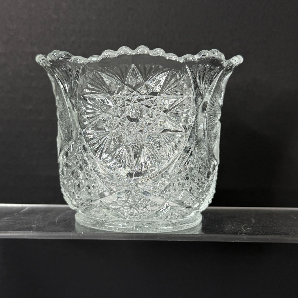 Vintage Pressed Glass Spooner Hobstar & Starburst Design