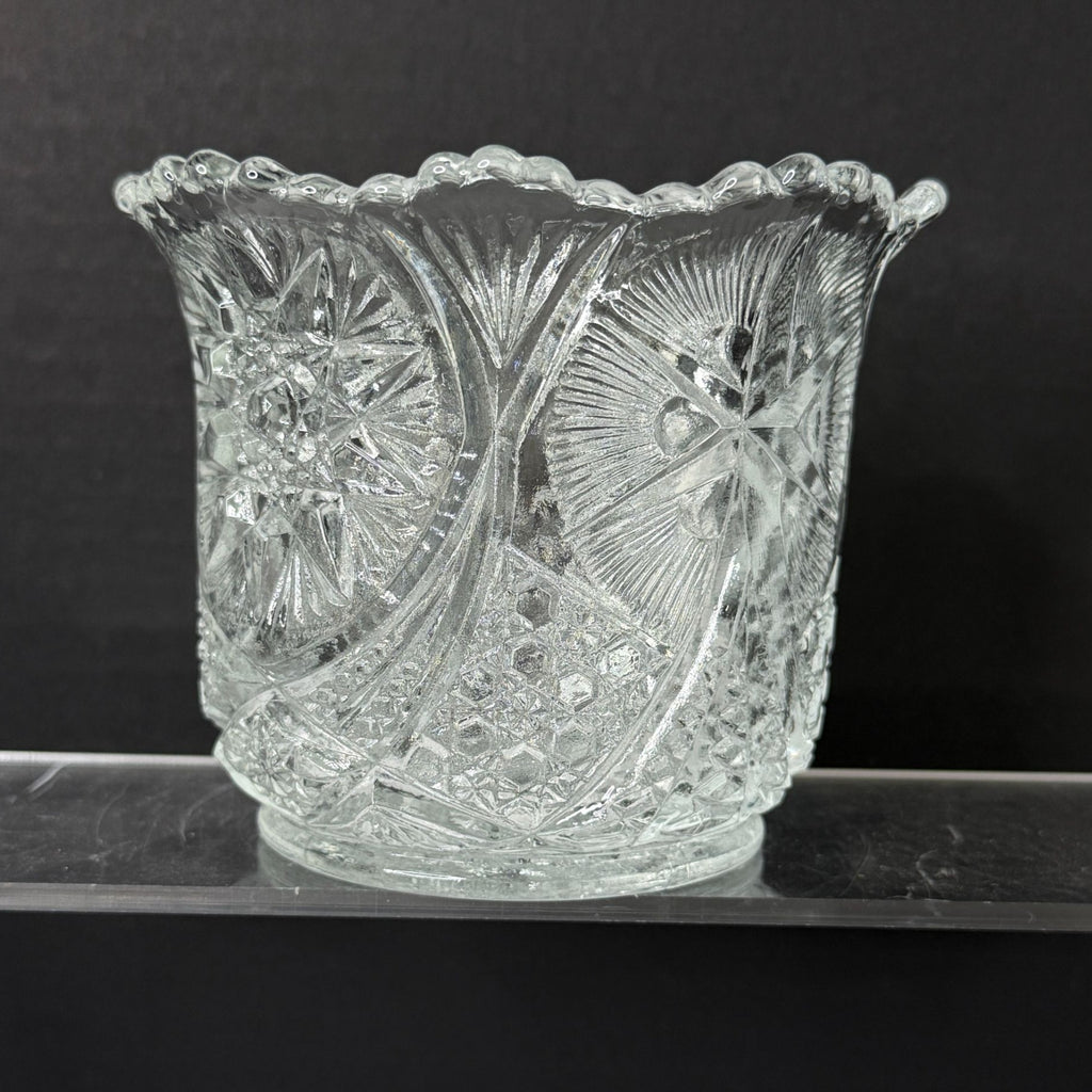 Vintage Pressed Glass Spooner Hobstar & Starburst Design