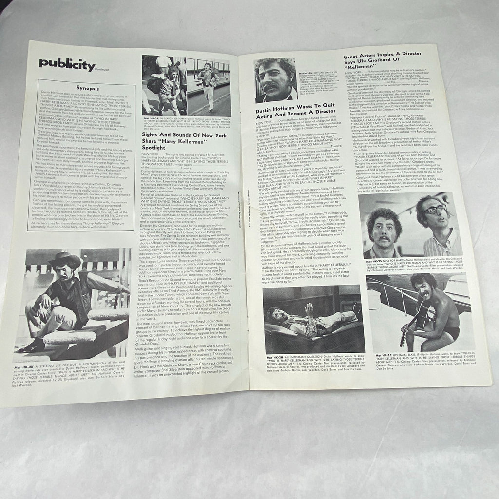 Vintage Pressbook 1971 Who Is Harry Kellerman Dustin Hoffman Cinema Center Films