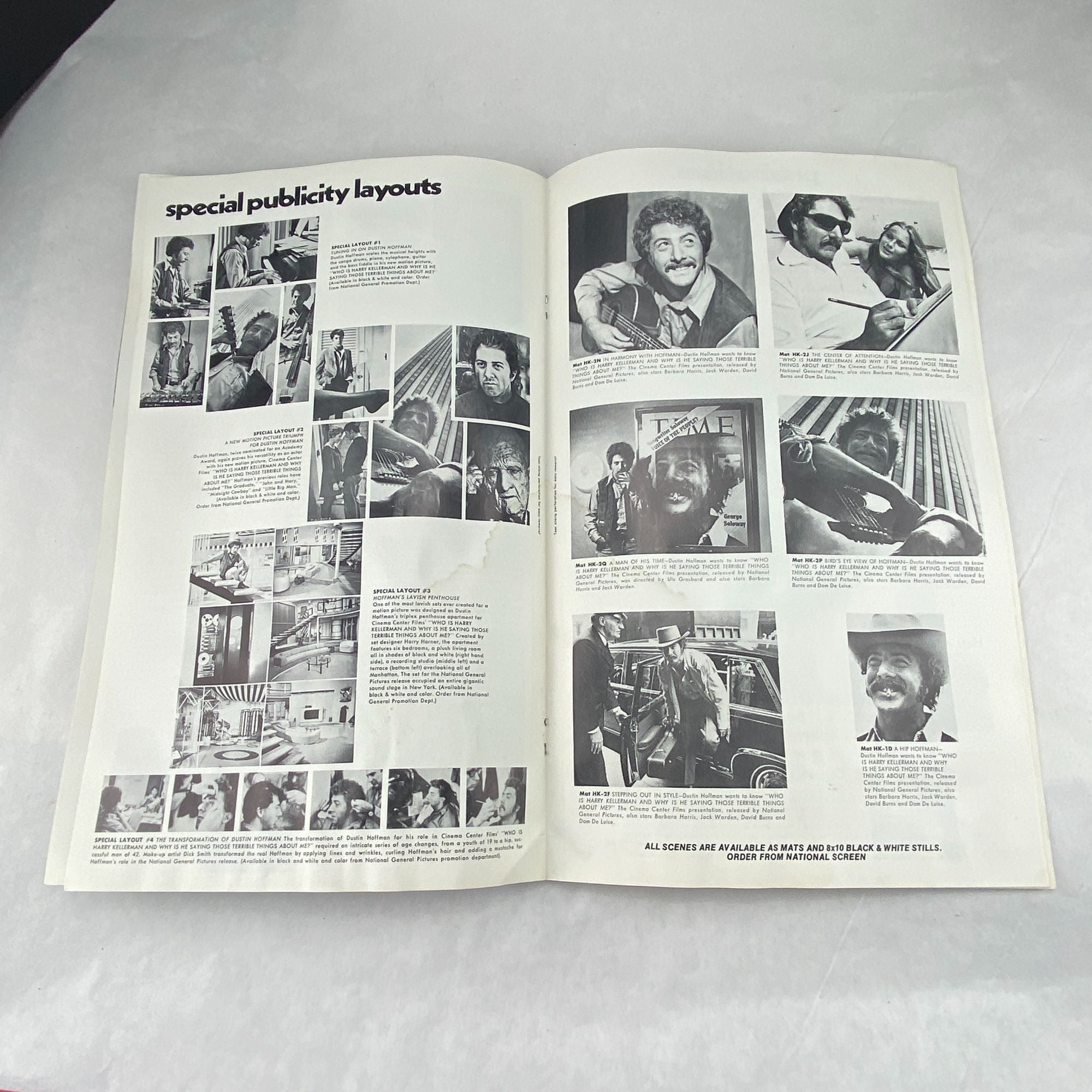 Vintage Pressbook 1971 Who Is Harry Kellerman Dustin Hoffman Cinema Center Films