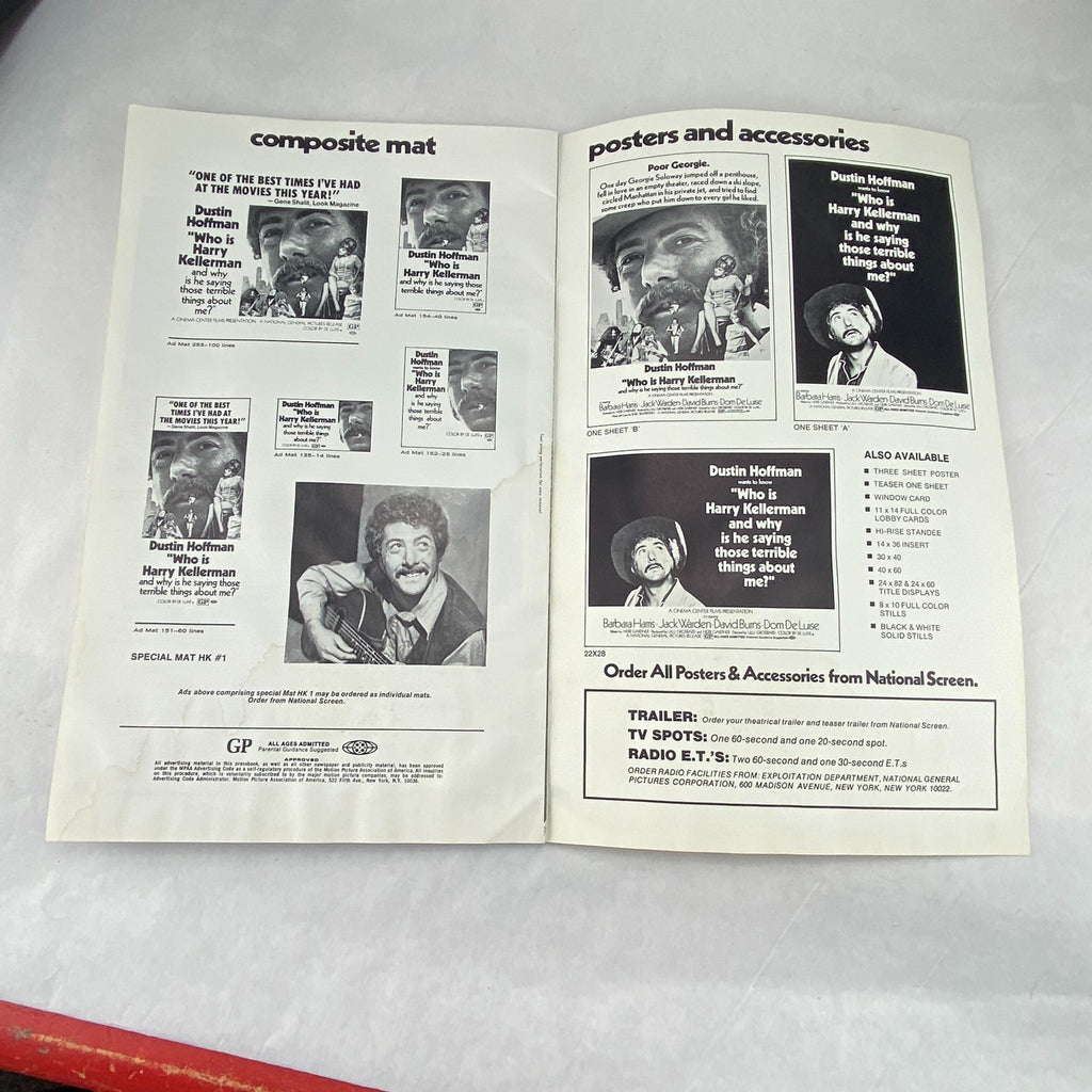 Vintage Pressbook 1971 Who Is Harry Kellerman Dustin Hoffman Cinema Center Films
