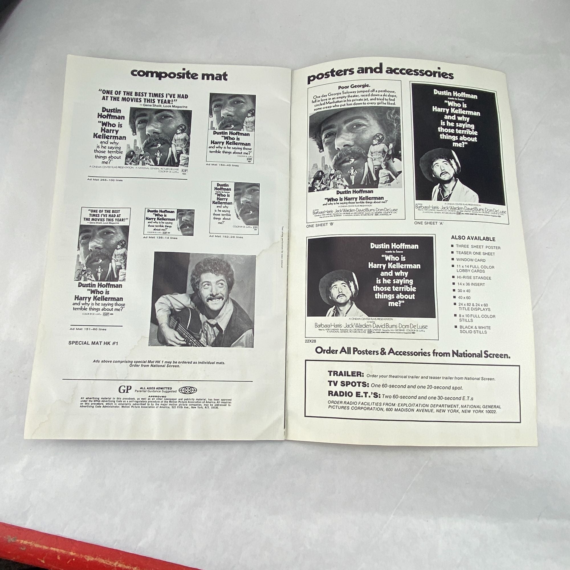 Vintage Pressbook 1971 Who Is Harry Kellerman Dustin Hoffman Cinema Center Films