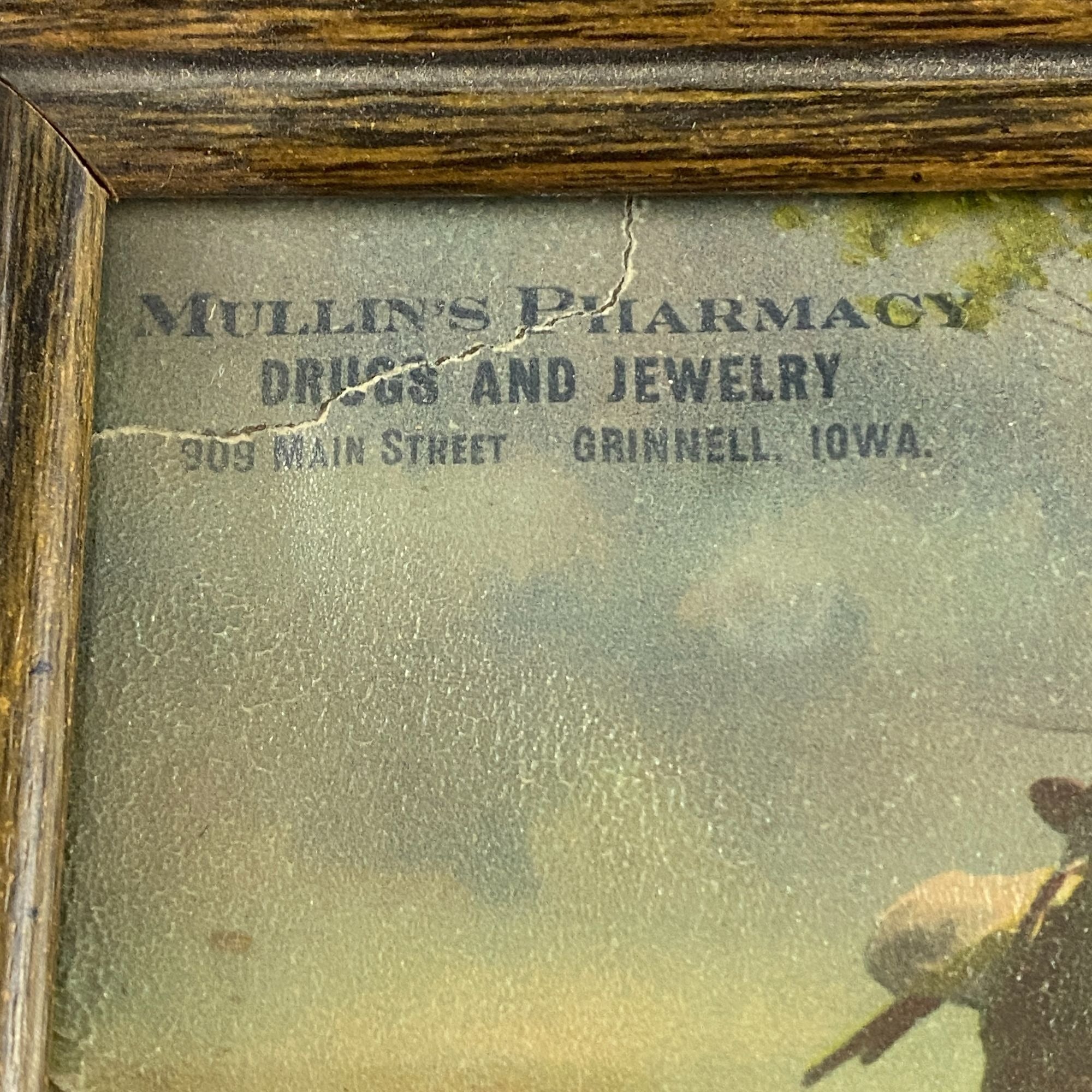 Vintage Emile Adan End of Day Mullins Pharmacy Framed Advertising