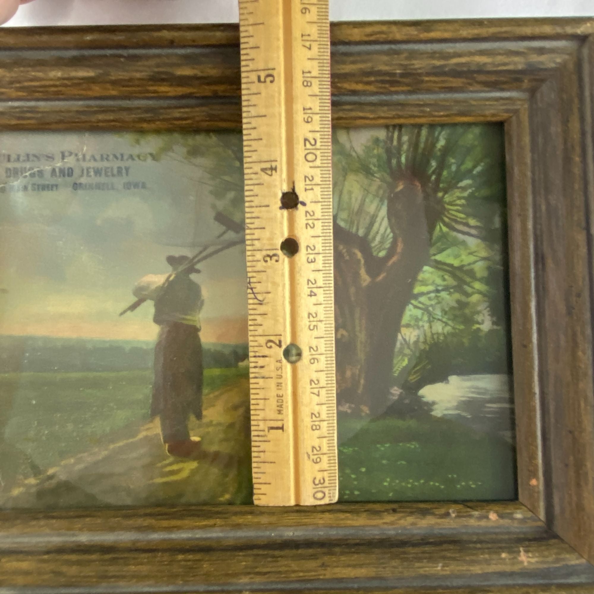Vintage Emile Adan End of Day Mullins Pharmacy Framed Advertising