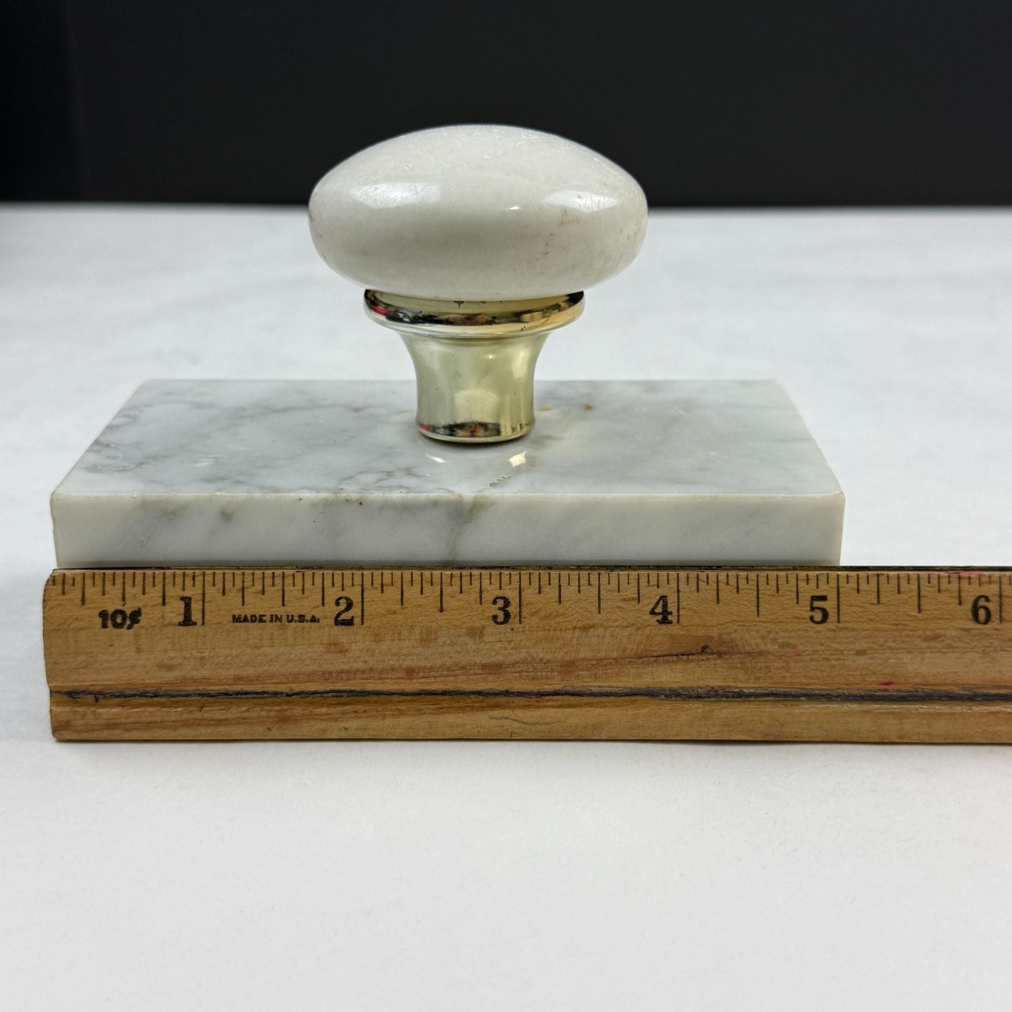 Vintage Hand Made Mounted Door Knob Marble Paperweight