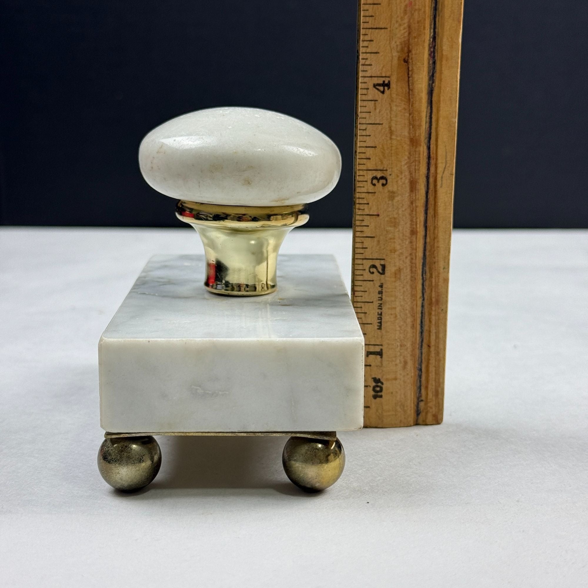 Vintage Hand Made Mounted Door Knob Marble Paperweight